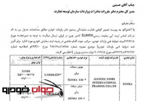 مجوز واردات موتورسیکلت برقی SUNRA-2