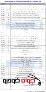 قیمت محصولات ایران خودرو در نمایندگی (اسفند 96)
